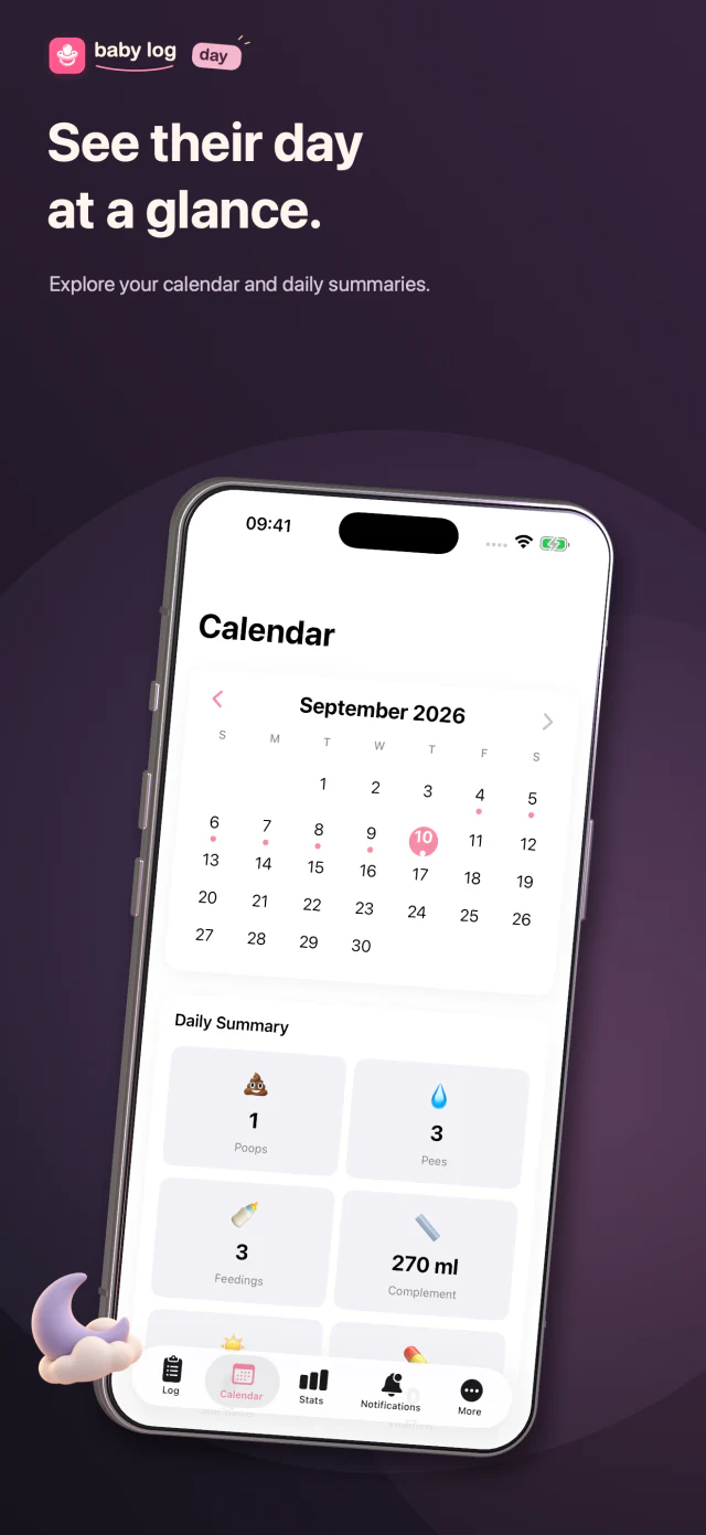 Review daily records in the calendar